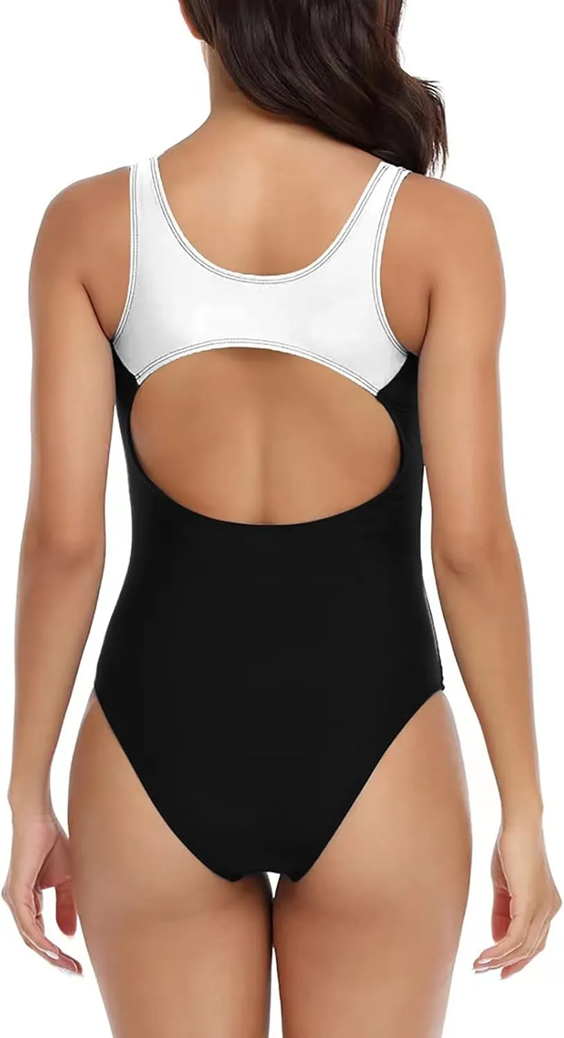 High Cut One Piece Bathing Suits for Women Tummy Control Slimming Swimsuit Sexy Backless Sporty Swim Suit Swimwear