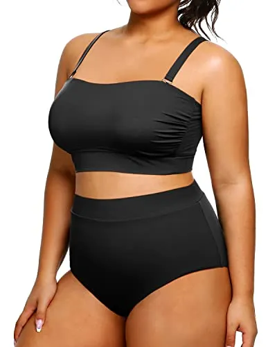High Neck Two Piece Tummy Control Swimsuit for Women