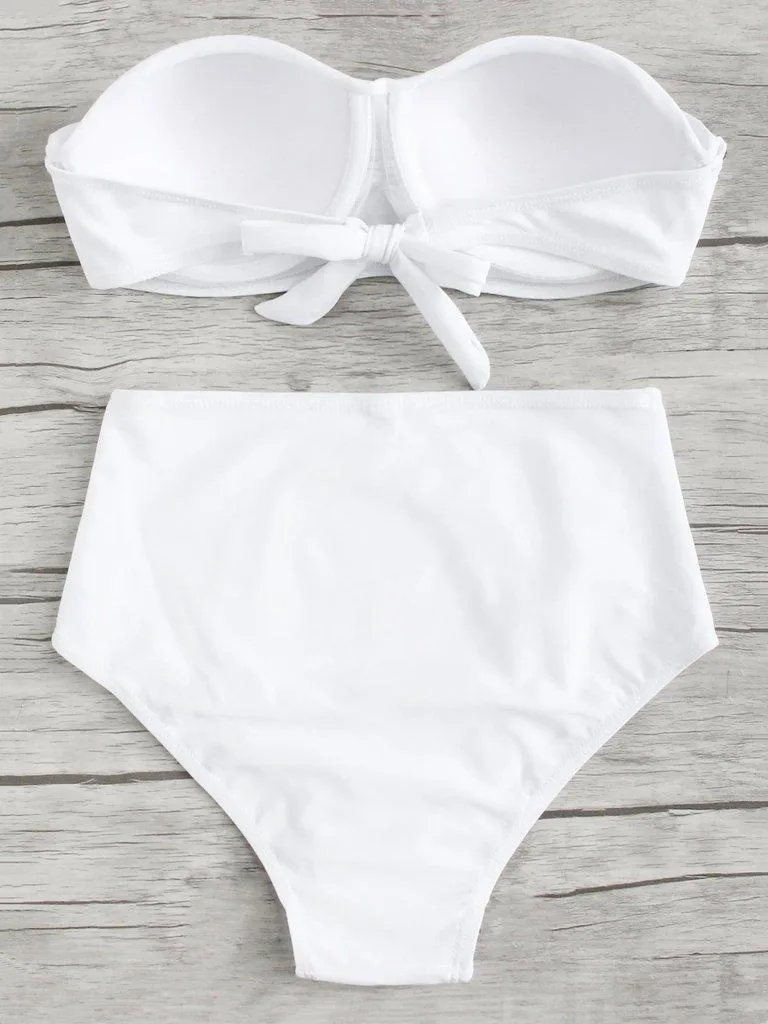 High Rise Bandeau Bikini Set