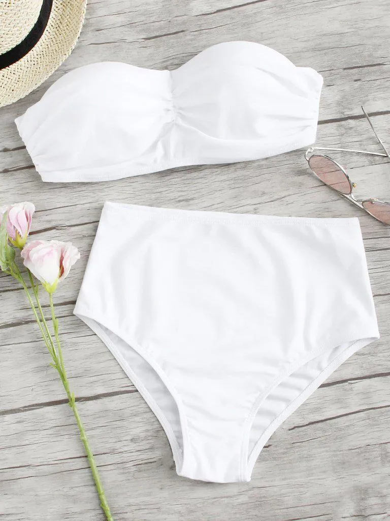 High Rise Bandeau Bikini Set