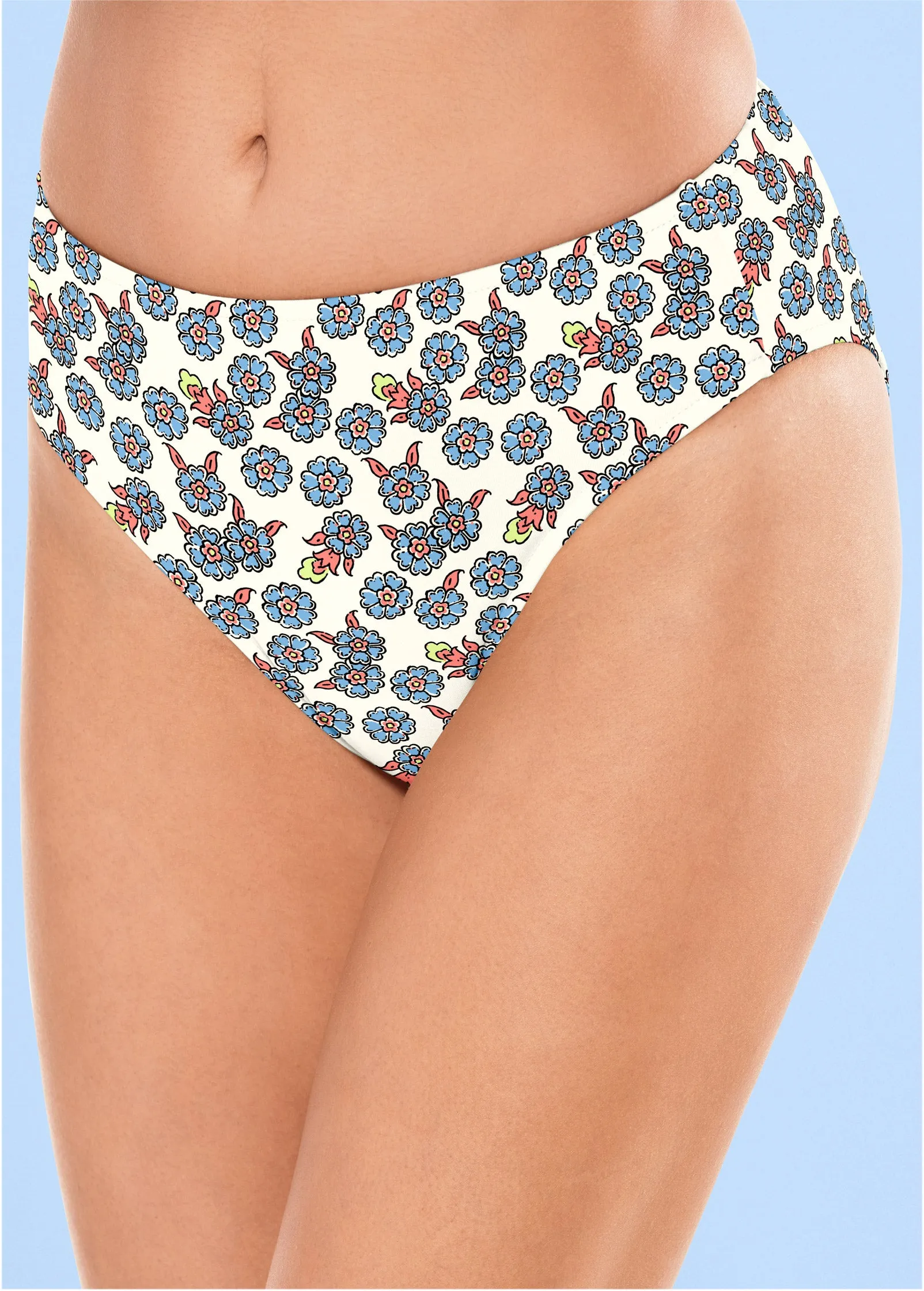 High-Waist Moderate Bottom - Dainty Bloom