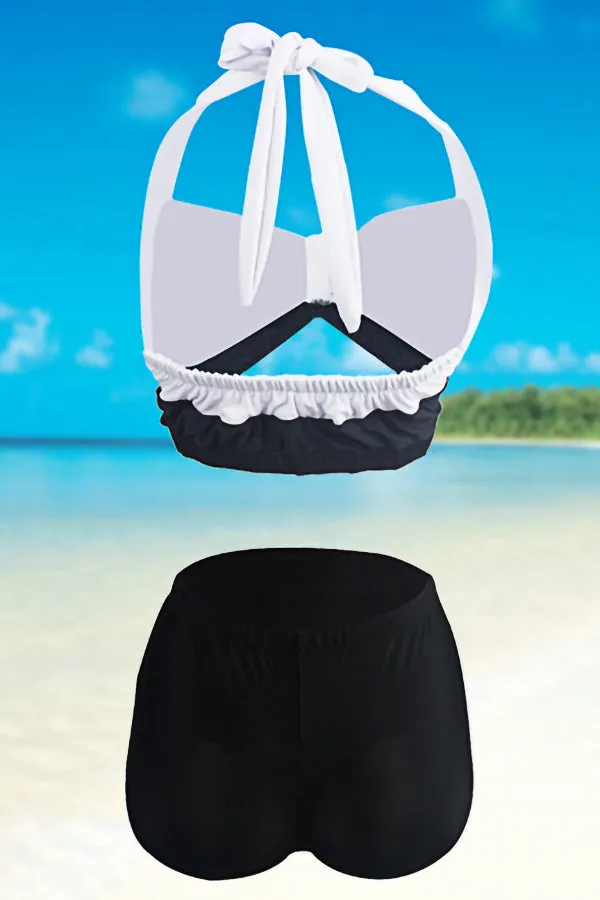 High Waist Pack Hip Split Swimsuit