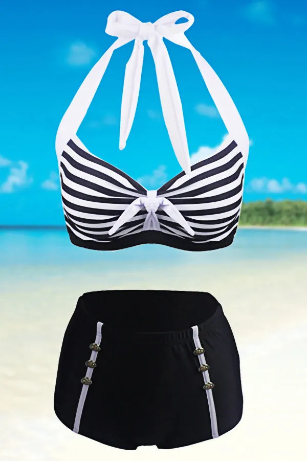 High Waist Pack Hip Split Swimsuit