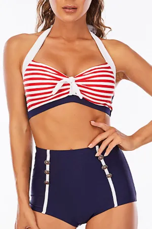High Waist Pack Hip Split Swimsuit
