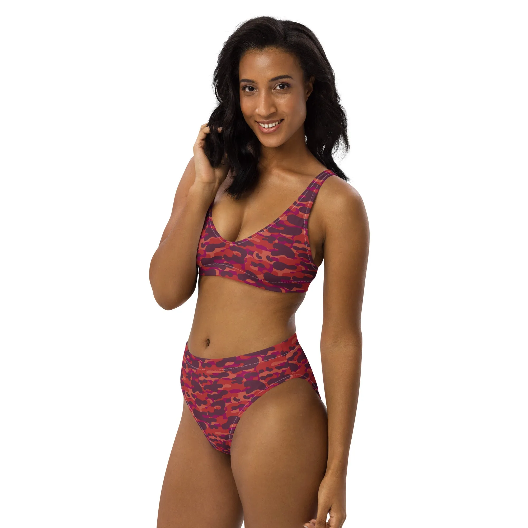 High Waisted Bikini Womens (Glamourange Luxury Bikini High Waisted - 0011 Patterns Model)