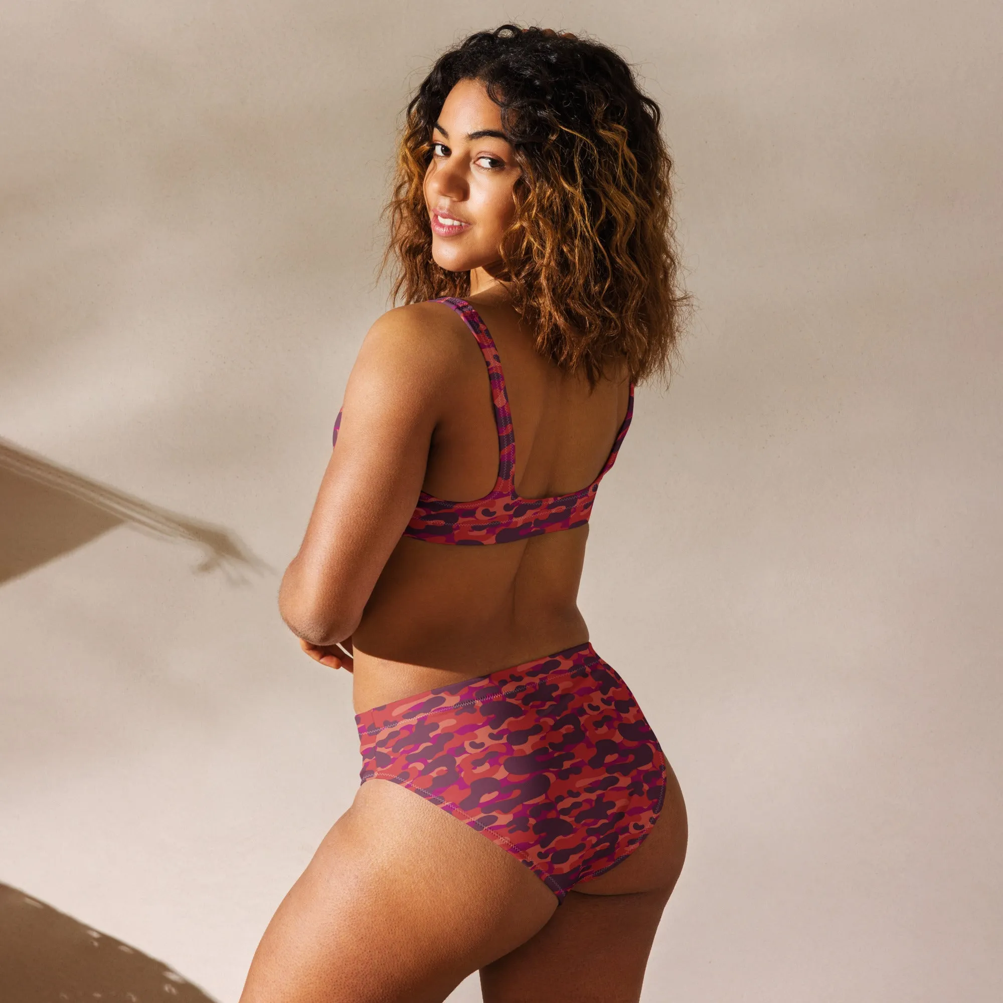 High Waisted Bikini Womens (Glamourange Luxury Bikini High Waisted - 0011 Patterns Model)