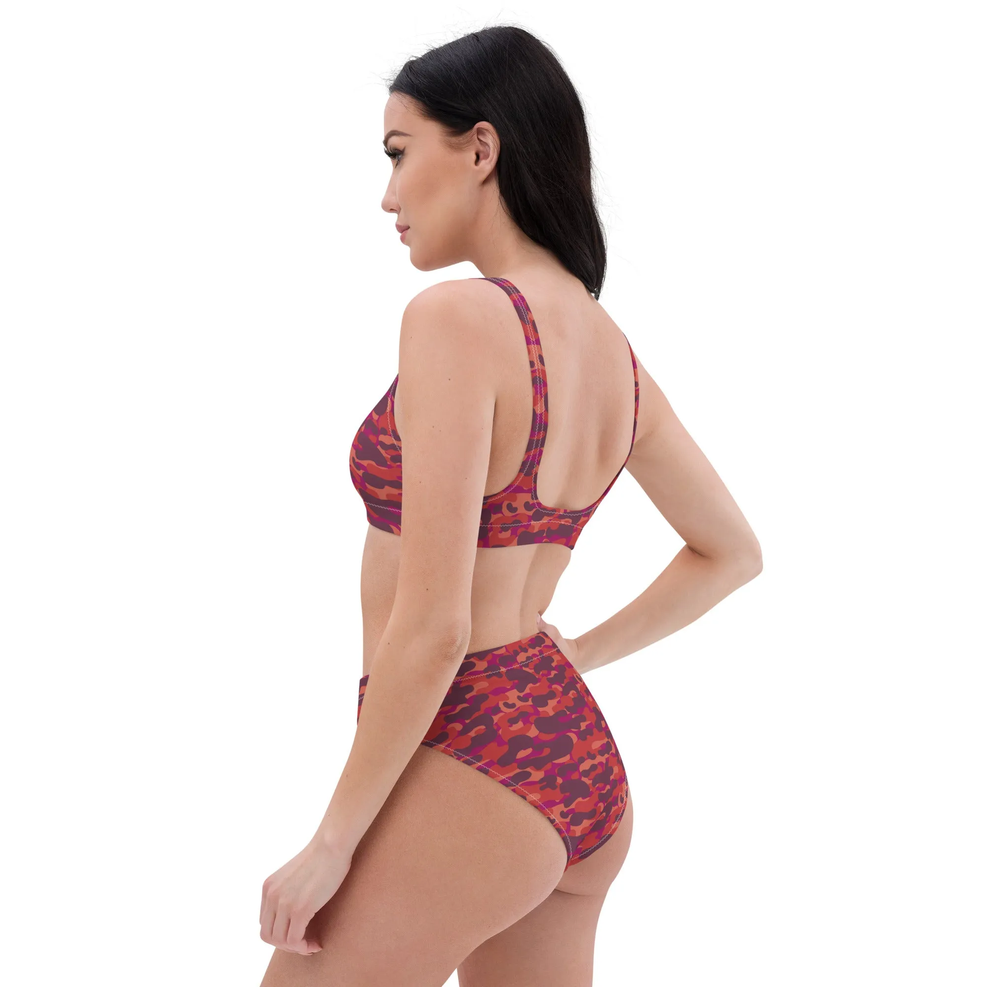 High Waisted Bikini Womens (Glamourange Luxury Bikini High Waisted - 0011 Patterns Model)