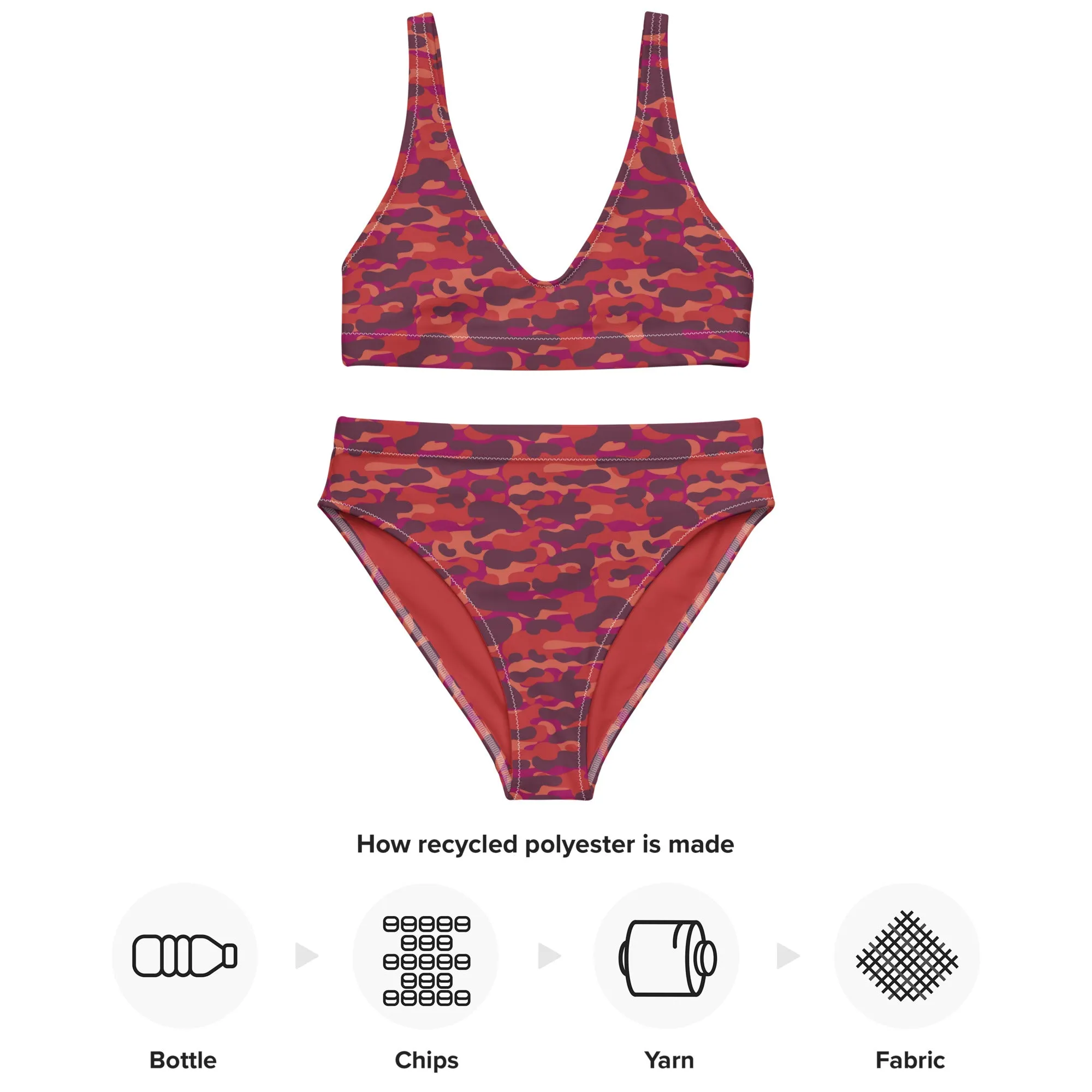 High Waisted Bikini Womens (Glamourange Luxury Bikini High Waisted - 0011 Patterns Model)