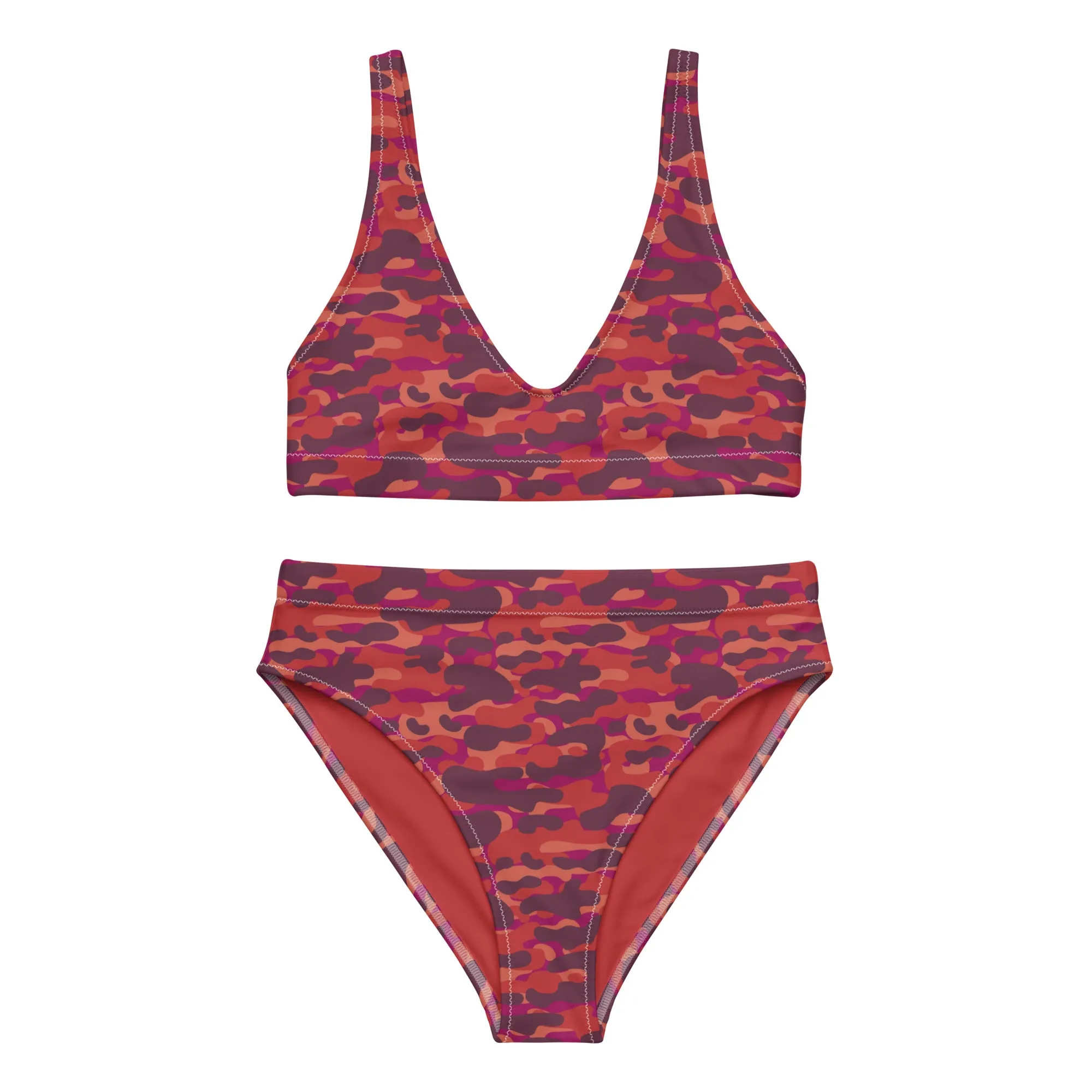 High Waisted Bikini Womens (Glamourange Luxury Bikini High Waisted - 0011 Patterns Model)