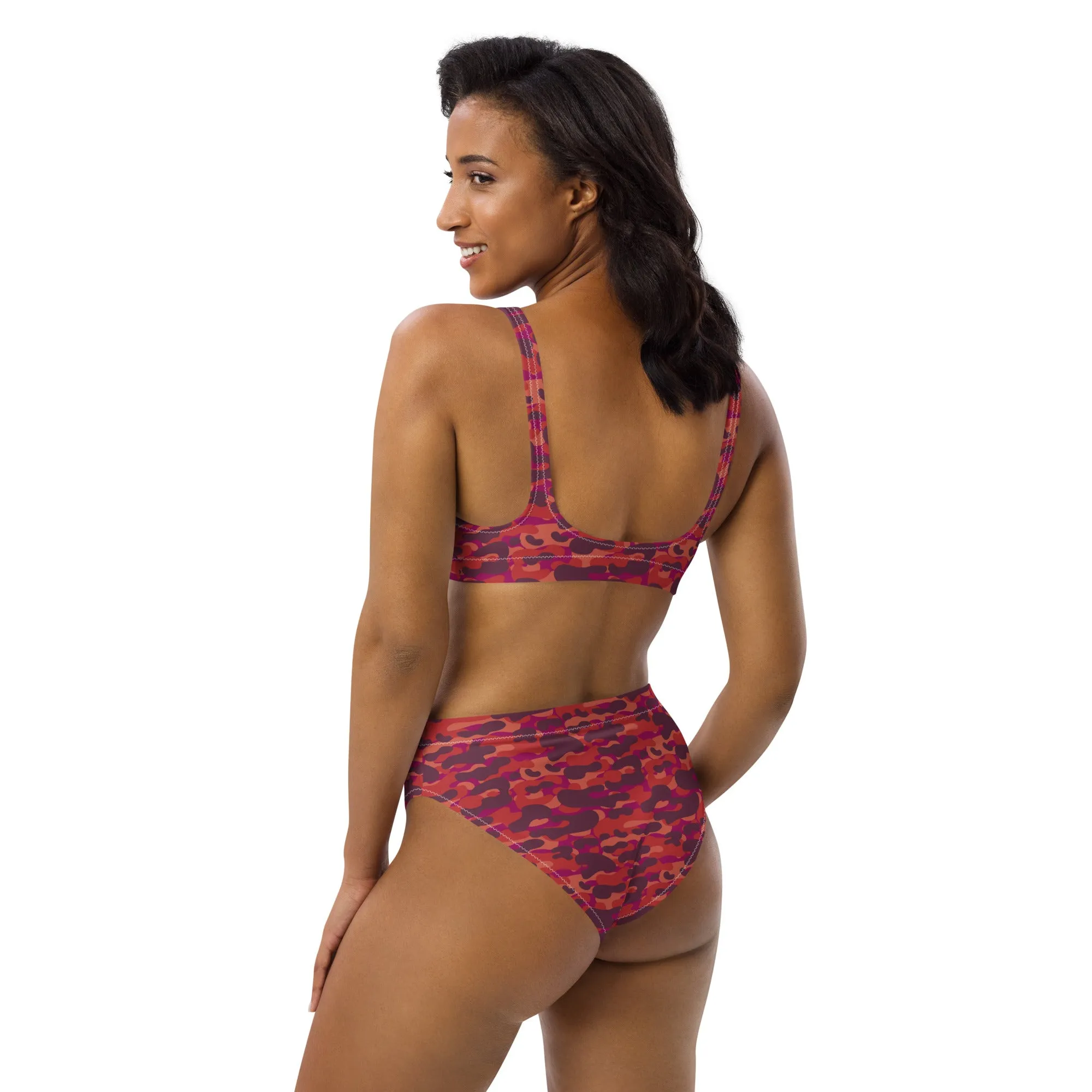 High Waisted Bikini Womens (Glamourange Luxury Bikini High Waisted - 0011 Patterns Model)