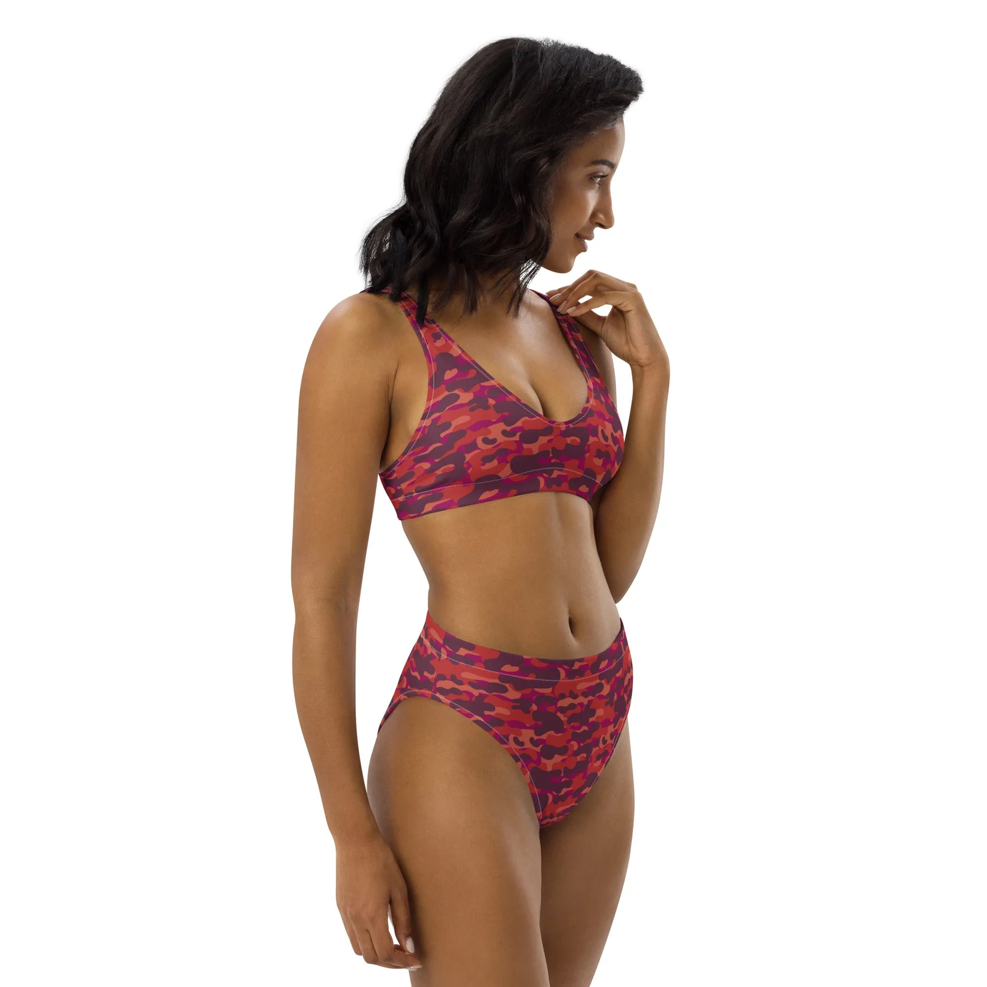 High Waisted Bikini Womens (Glamourange Luxury Bikini High Waisted - 0011 Patterns Model)