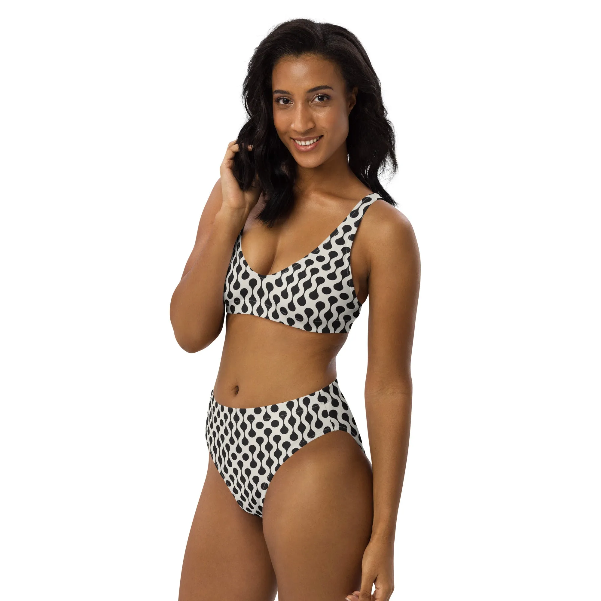 High Waisted Bikini Womens (Glamourange Luxury Bikini High Waisted - 0029 Patterns Model)