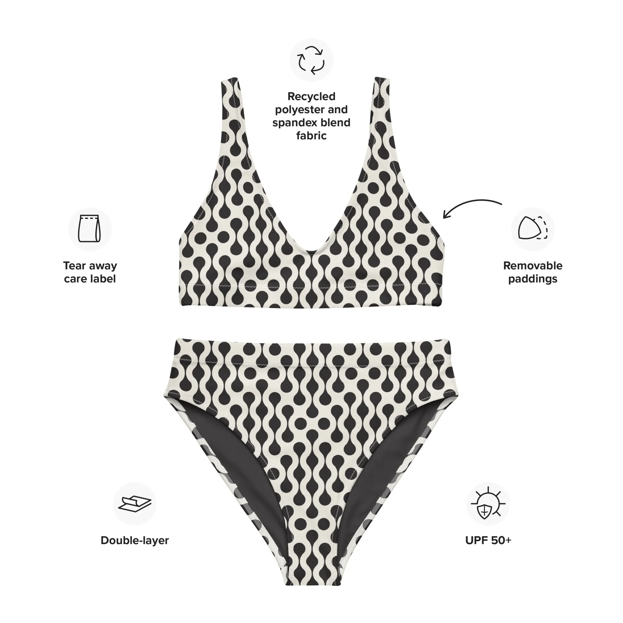 High Waisted Bikini Womens (Glamourange Luxury Bikini High Waisted - 0029 Patterns Model)