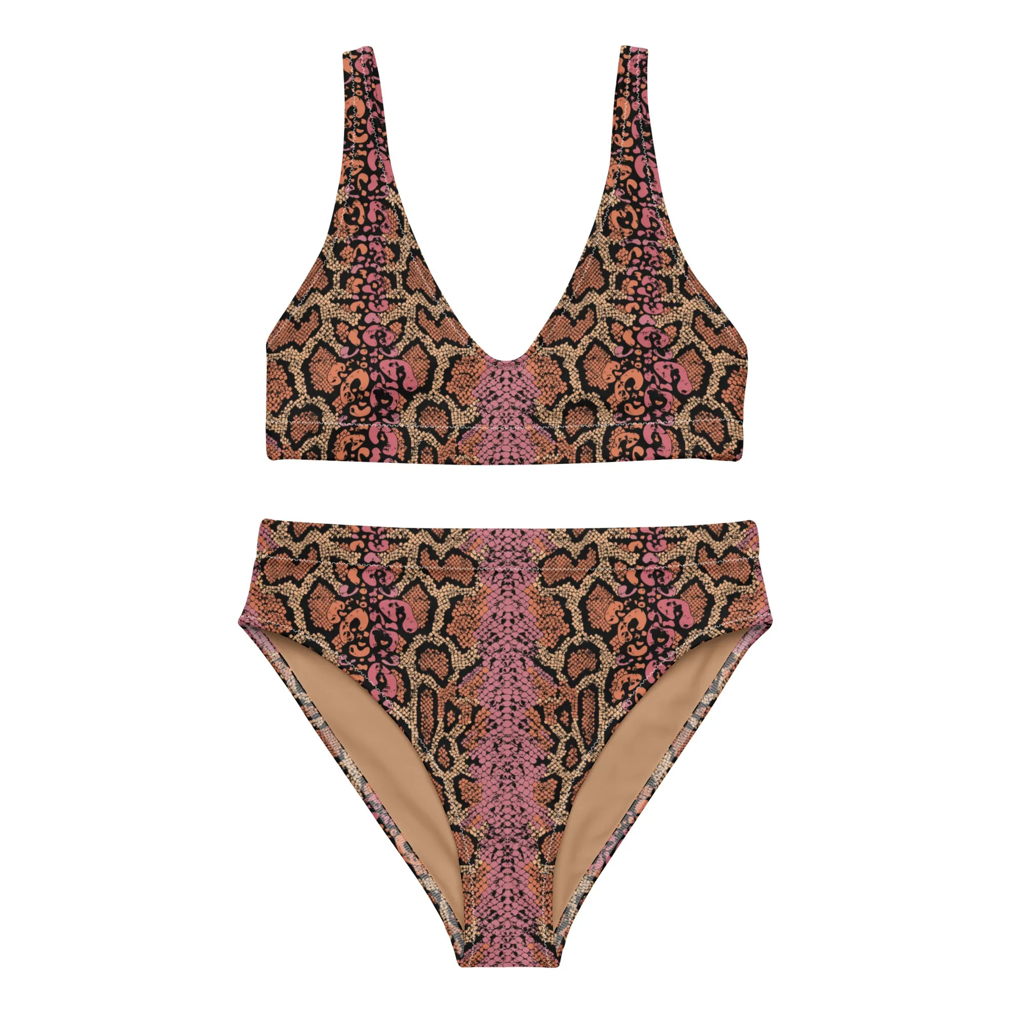 High Waisted Bikini Womens (Glamourange Luxury Bikini High Waisted - 0038 Patterns Model)