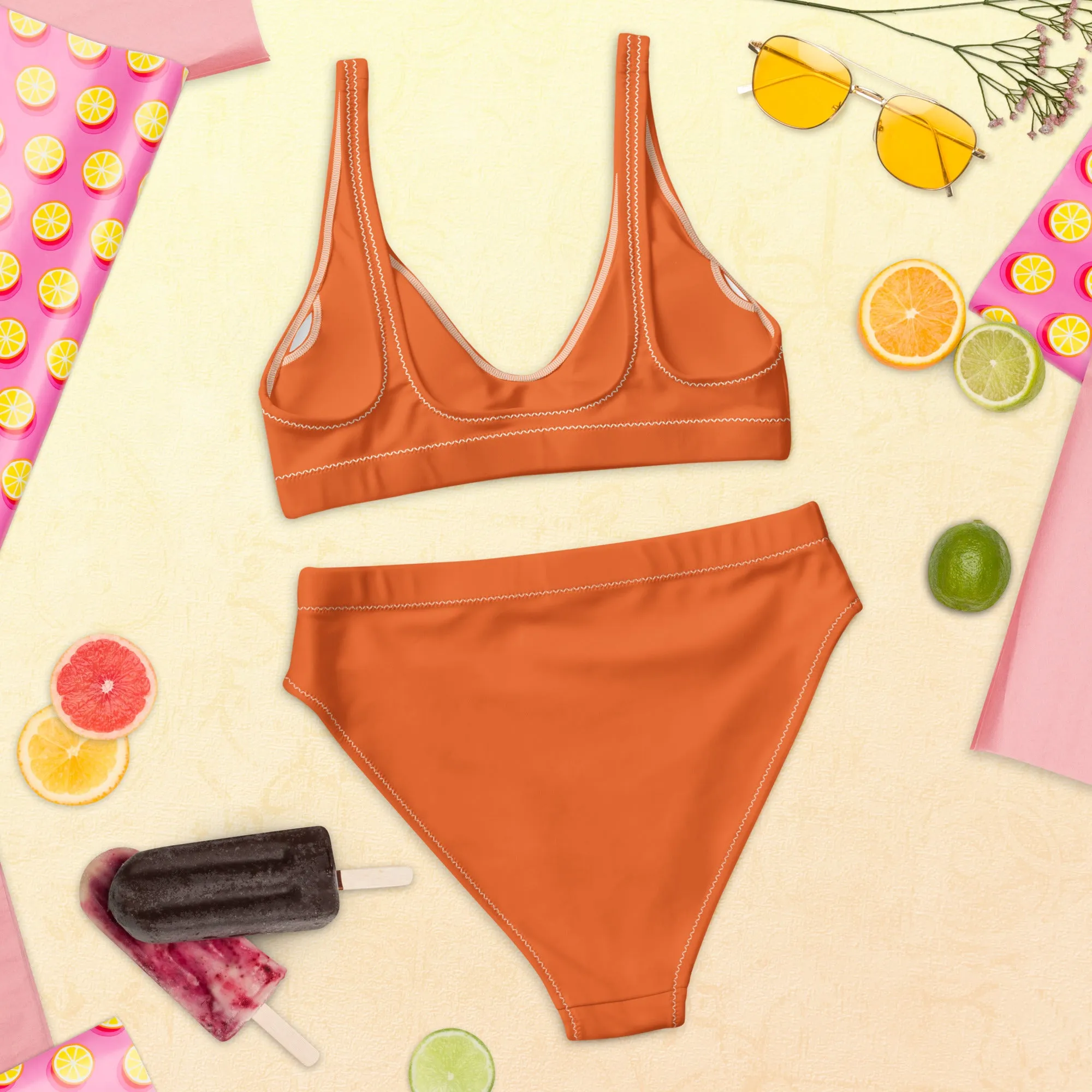 High Waisted Bikini Womens (Glamourange Luxury Bikini High Waisted - 005 Colours Model)