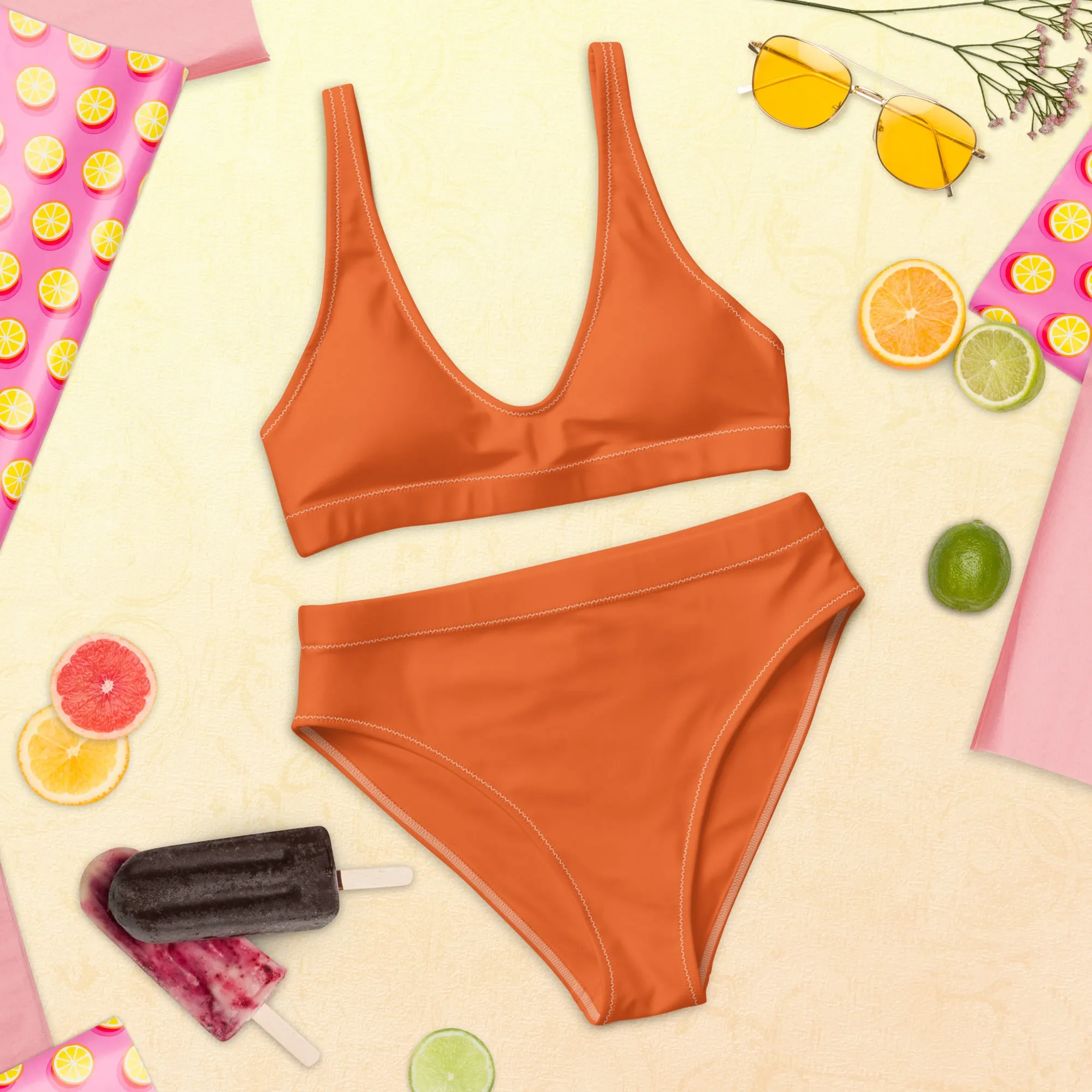 High Waisted Bikini Womens (Glamourange Luxury Bikini High Waisted - 005 Colours Model)
