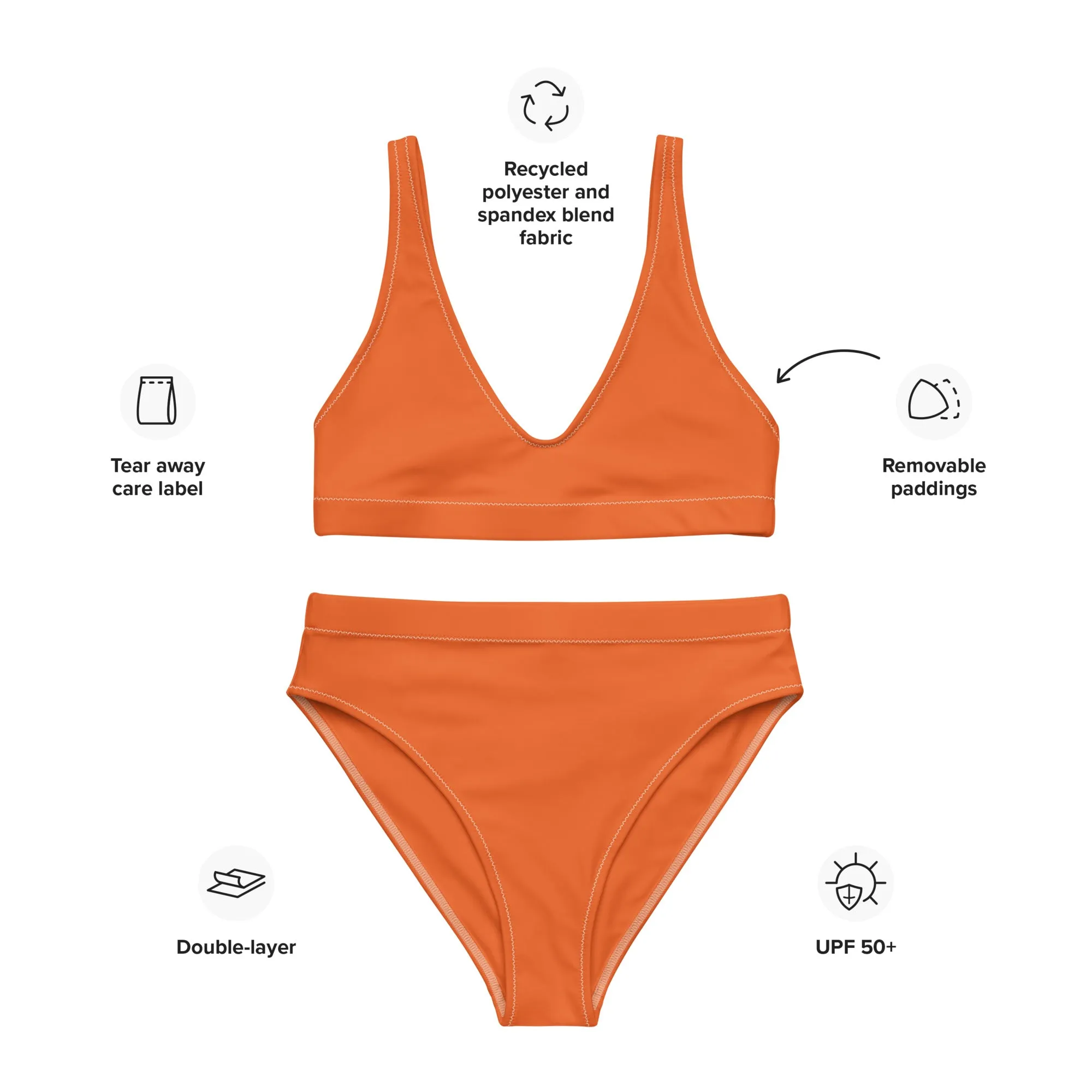 High Waisted Bikini Womens (Glamourange Luxury Bikini High Waisted - 005 Colours Model)