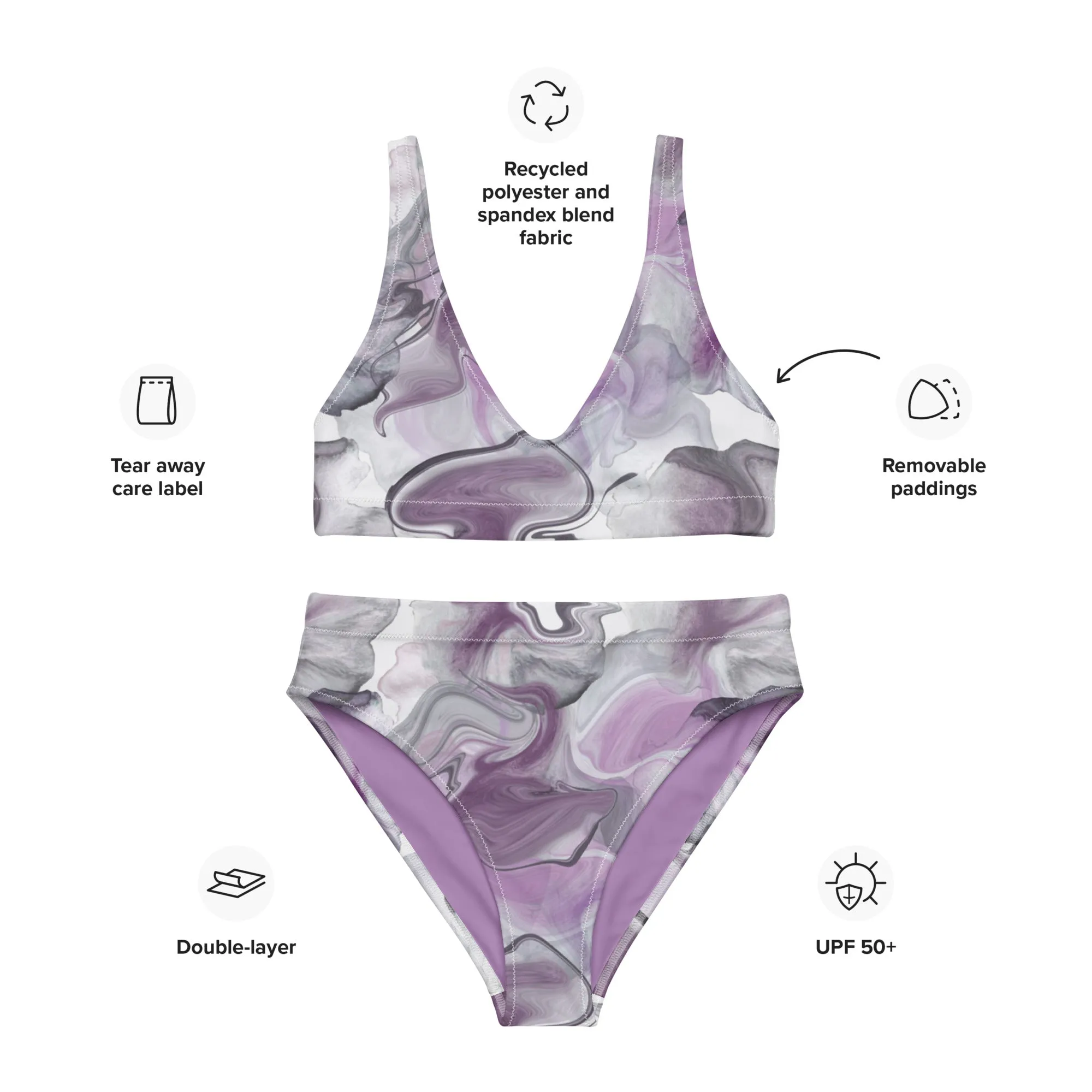 High Waisted Bikini Womens (Glamourange Luxury Bikini High Waisted - 0063 Patterns Model)