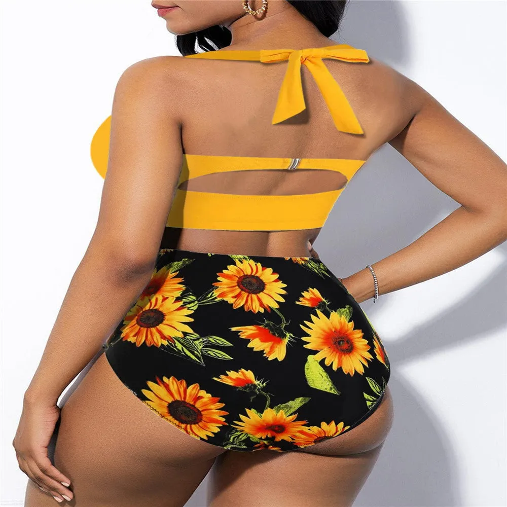 High-waisted plus-size sexy swimsuit