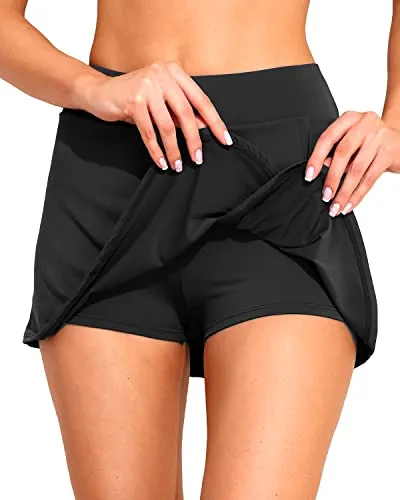 High Waisted Swim Skirt with Tummy Control Women's Bathing Suit Bottom