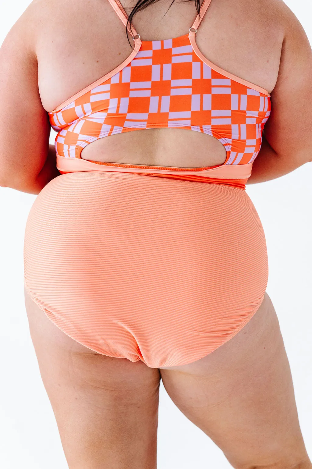 High Waisted Textured Bottoms in Peachy Paradise