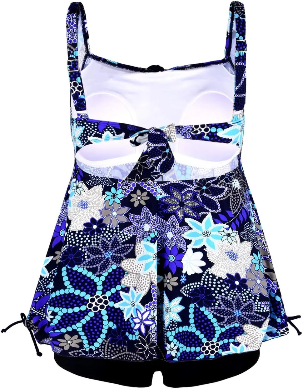 Hilor Women's Plus Size Tankini Swimsuit Flowy Two Piece Bathing Suits Loose Fitting Tankini Swimwear with Shorts