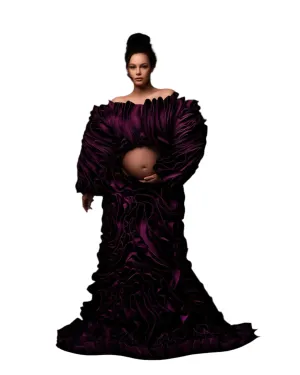 Hollow Out Ruffle Maternity Dress