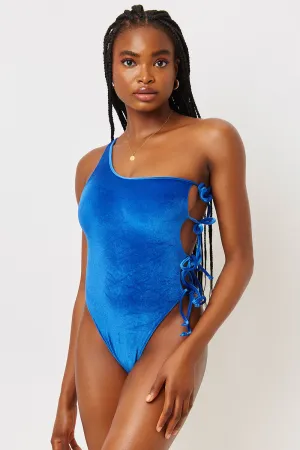 Honey Velvet Cheeky One Piece Swimsuit - Pacific
