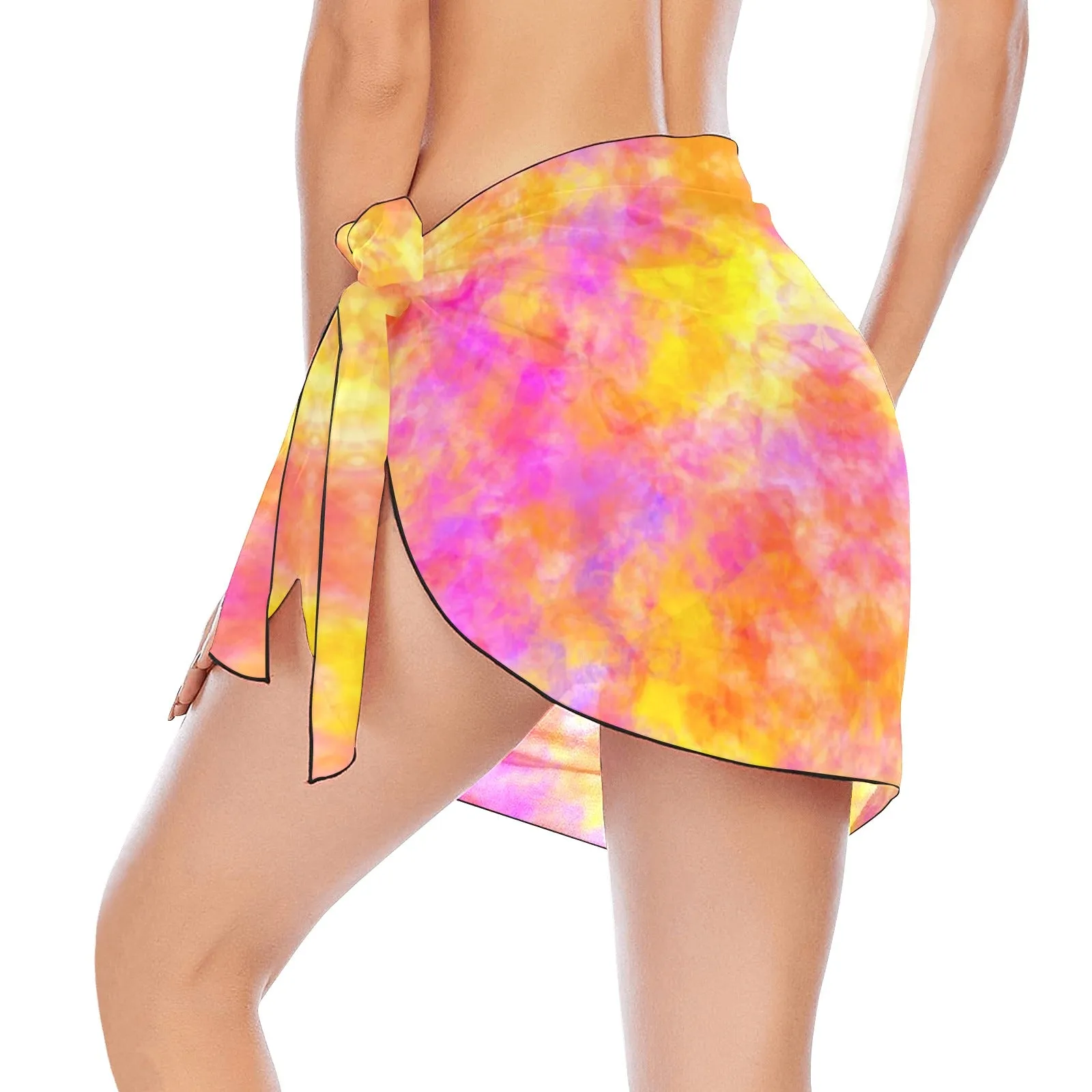Hot Art Short Chiffon Sarong Wrap up to 5 XL (FWS)