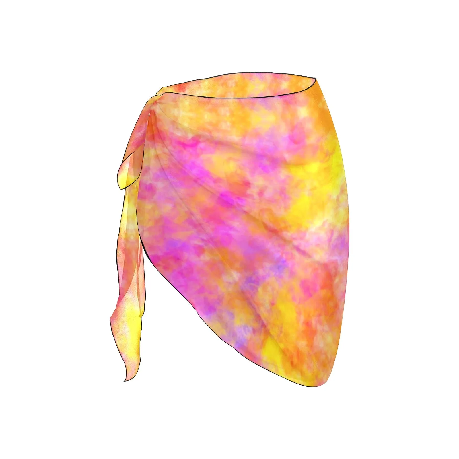 Hot Art Short Chiffon Sarong Wrap up to 5 XL (FWS)