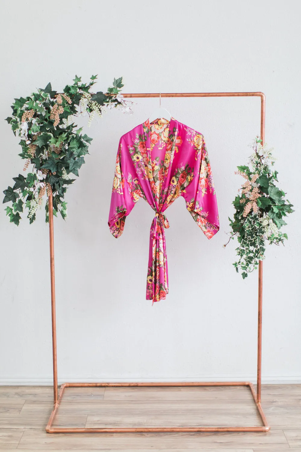 Hot Pink Floral Bridesmaid Robe