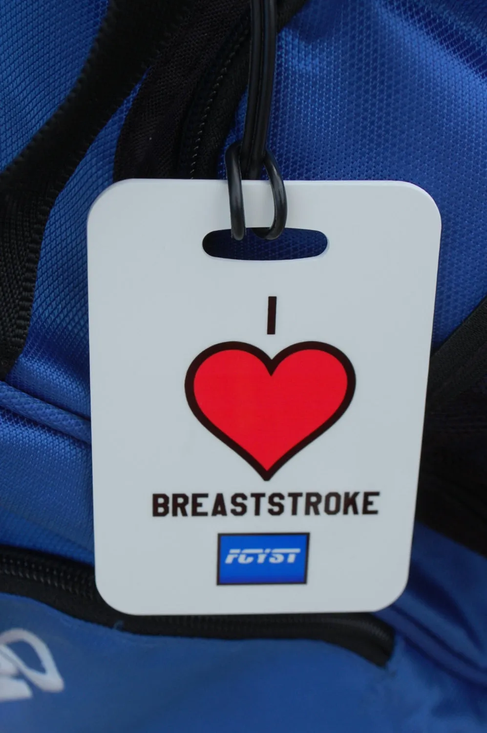I "Heart" Breaststroke Swim Bag Tag, Sport Bag Tag, Swim Team Bag Tag, Swim Party favor