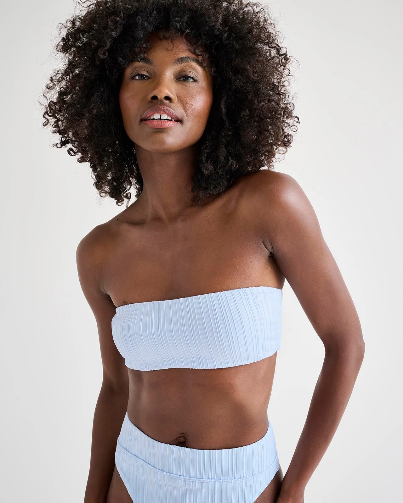 Ice Blue Bandeau Swim Top