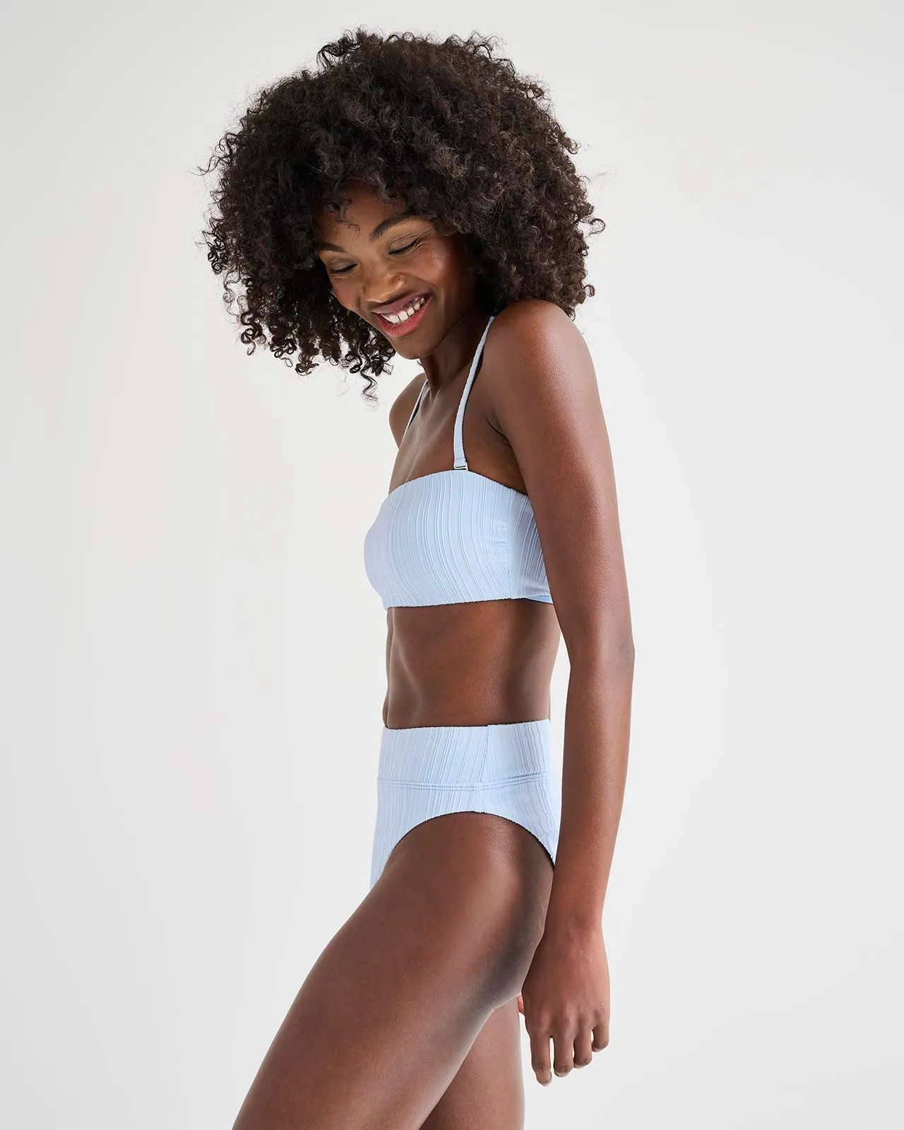 Ice Blue Bandeau Swim Top