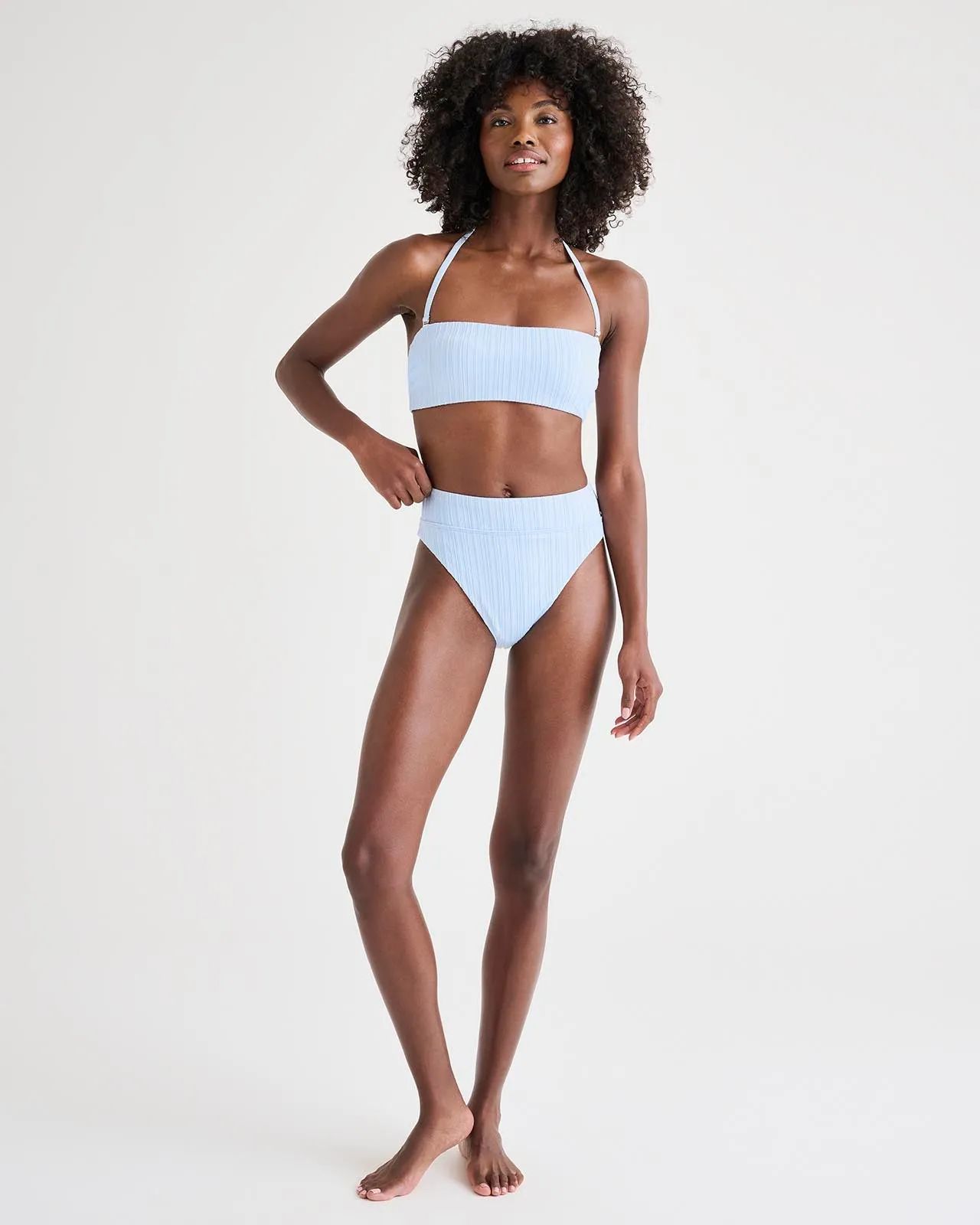 Ice Blue Bandeau Swim Top