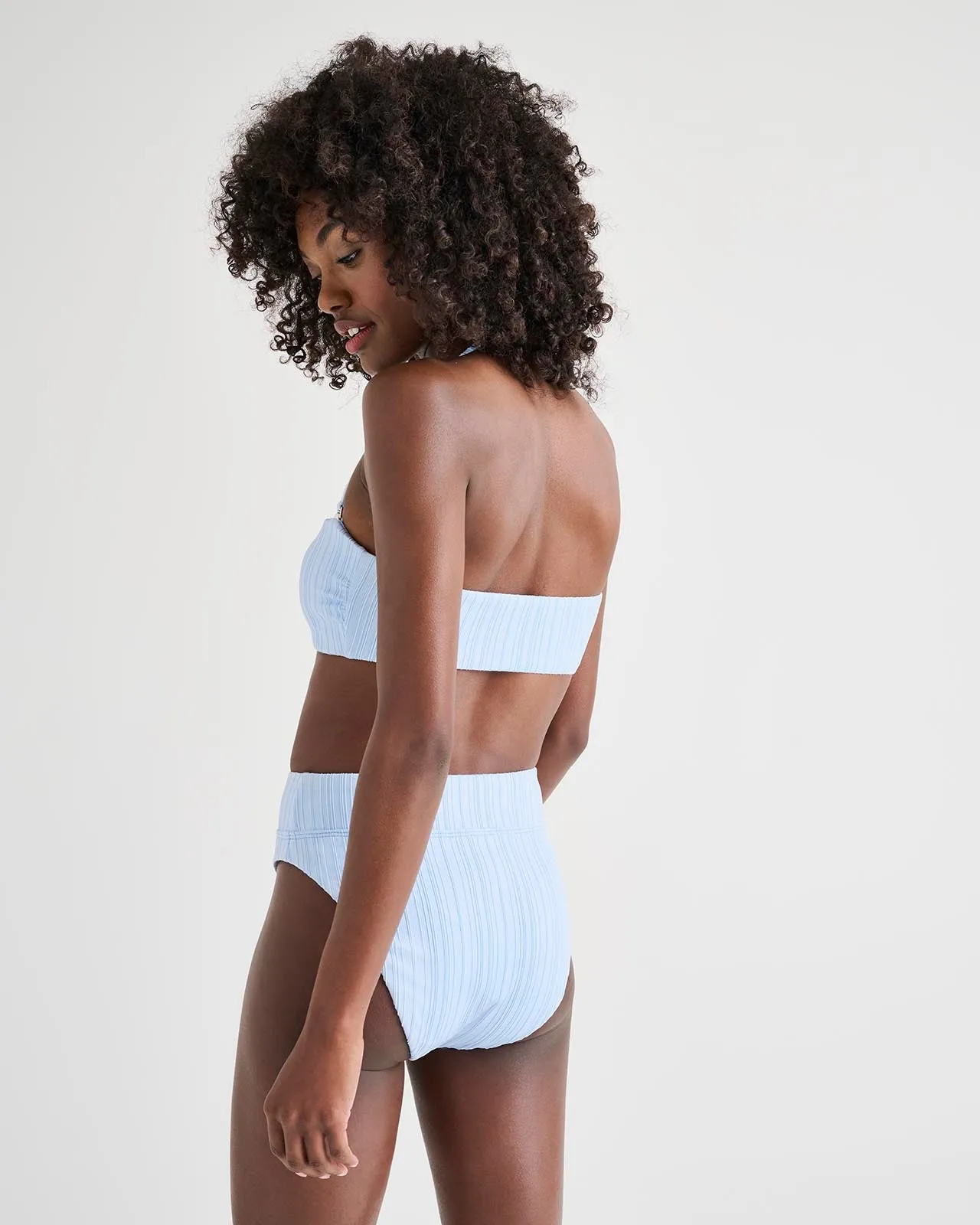 Ice Blue Bandeau Swim Top