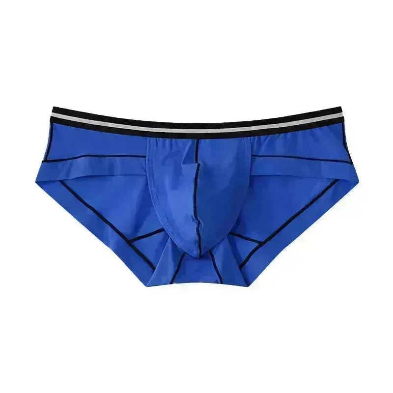 Ice Silk Men's Summer Breathable Solid Color Pouch Brief Underwear