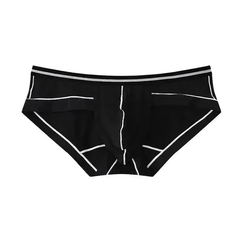 Ice Silk Men's Summer Breathable Solid Color Pouch Brief Underwear