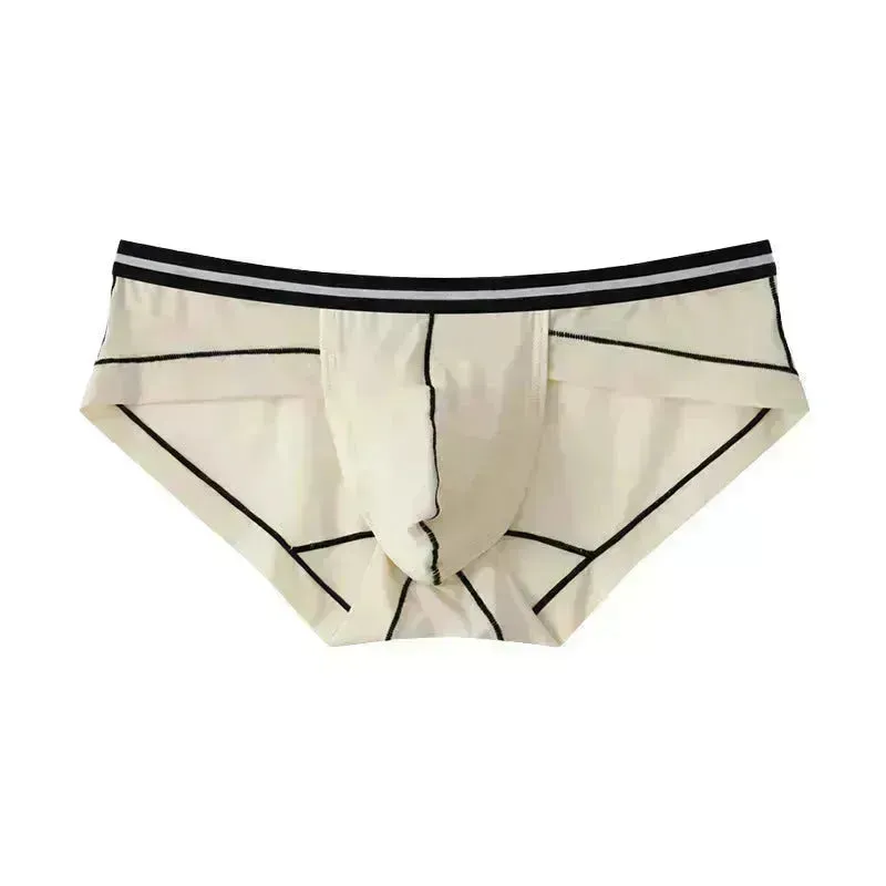 Ice Silk Men's Summer Breathable Solid Color Pouch Brief Underwear