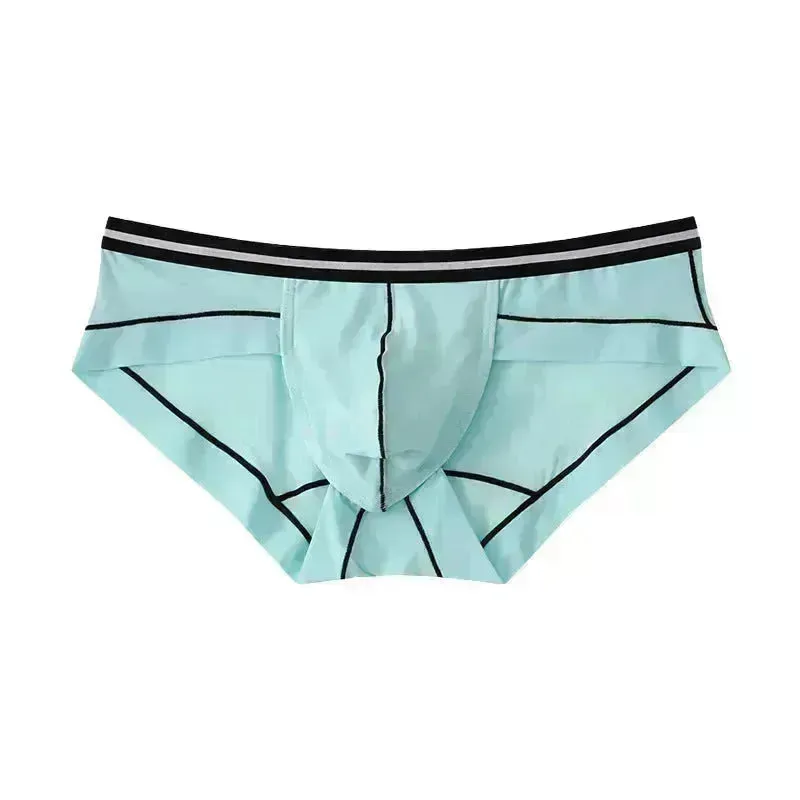 Ice Silk Men's Summer Breathable Solid Color Pouch Brief Underwear