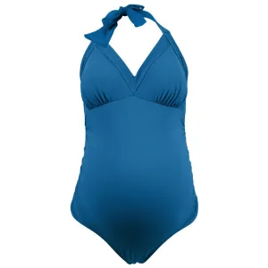 Iced Tea Teal Blue One Piece Maternity Swimsuit - Cake