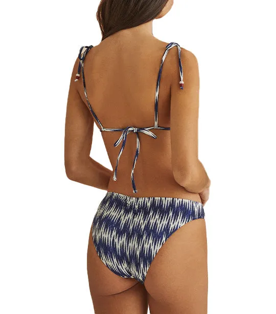 Ikat Print Triangle Bikini Top Blue
