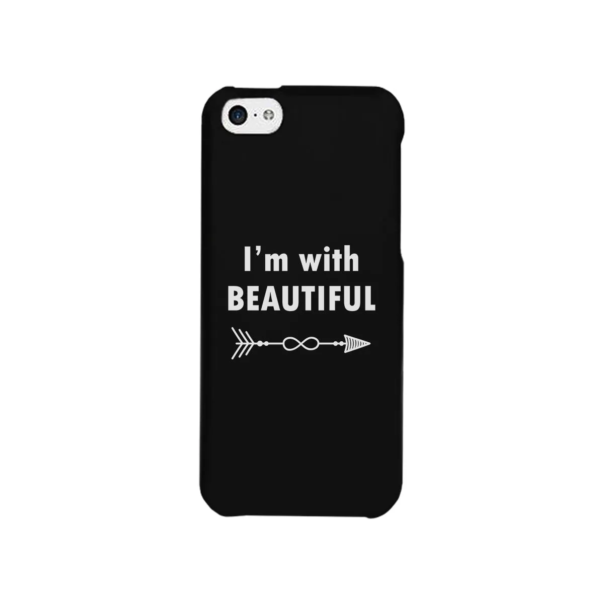 I'm With Beautiful-Left Black Phone Case