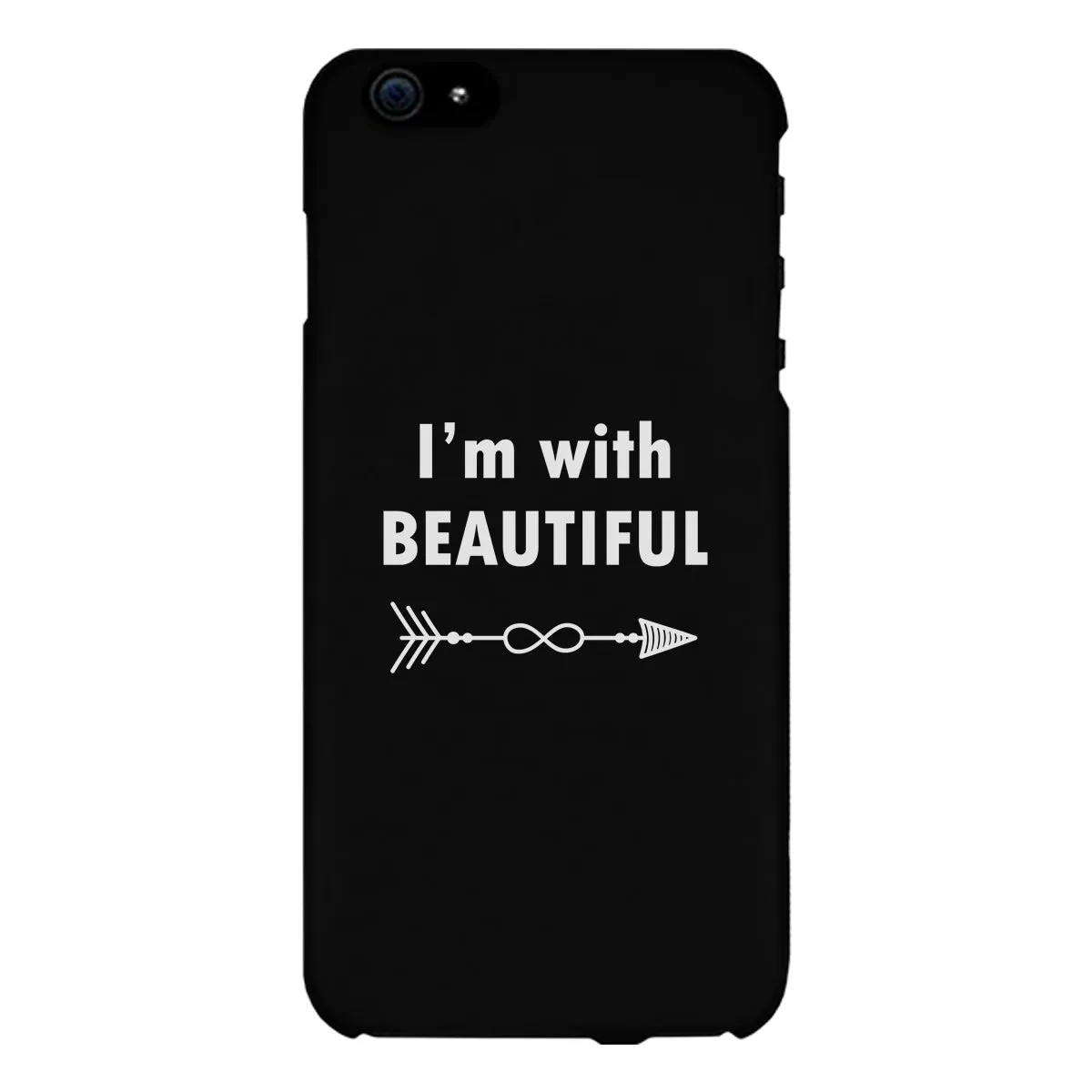 I'm With Beautiful-Left Black Phone Case
