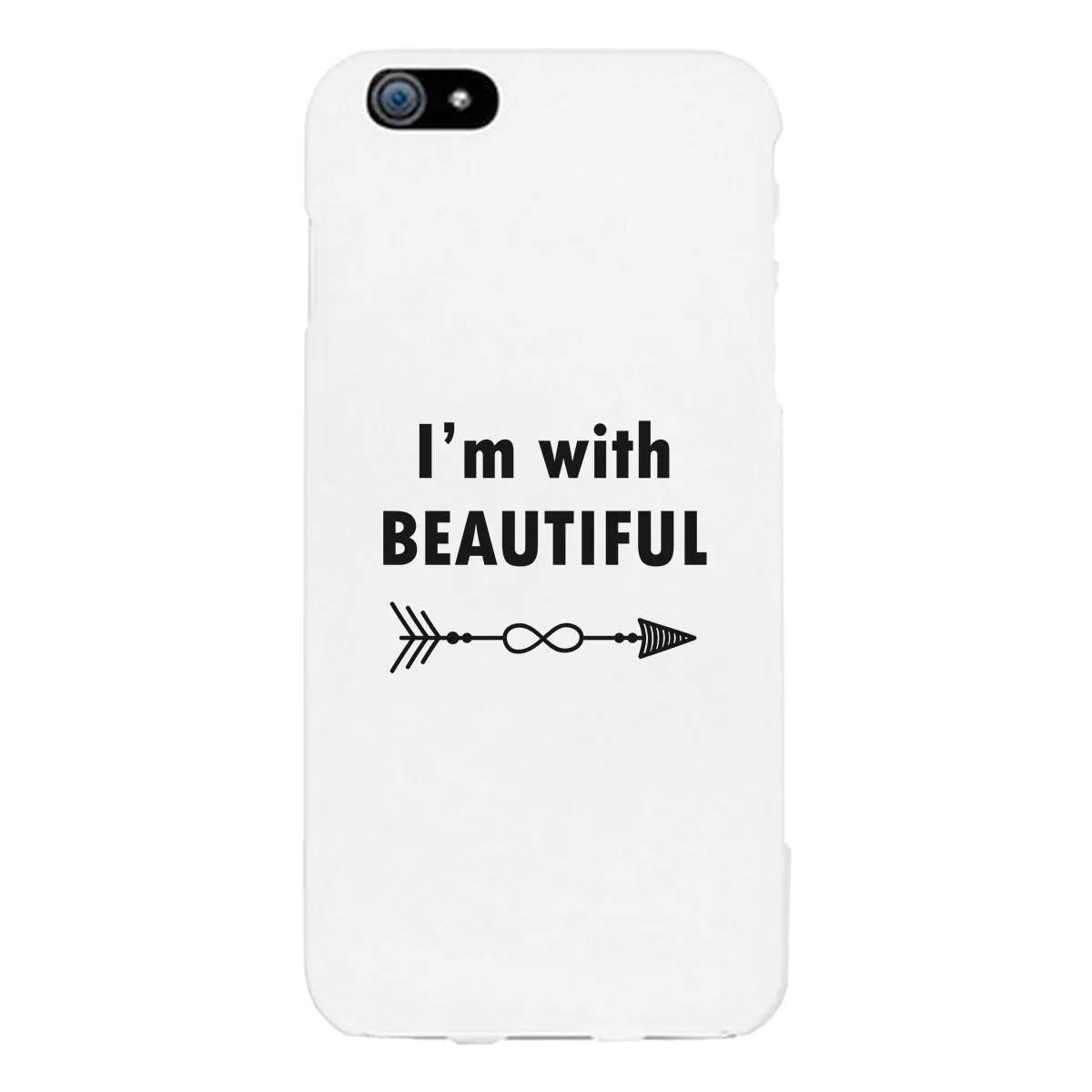 I'm With Beautiful-Left White Phone Case