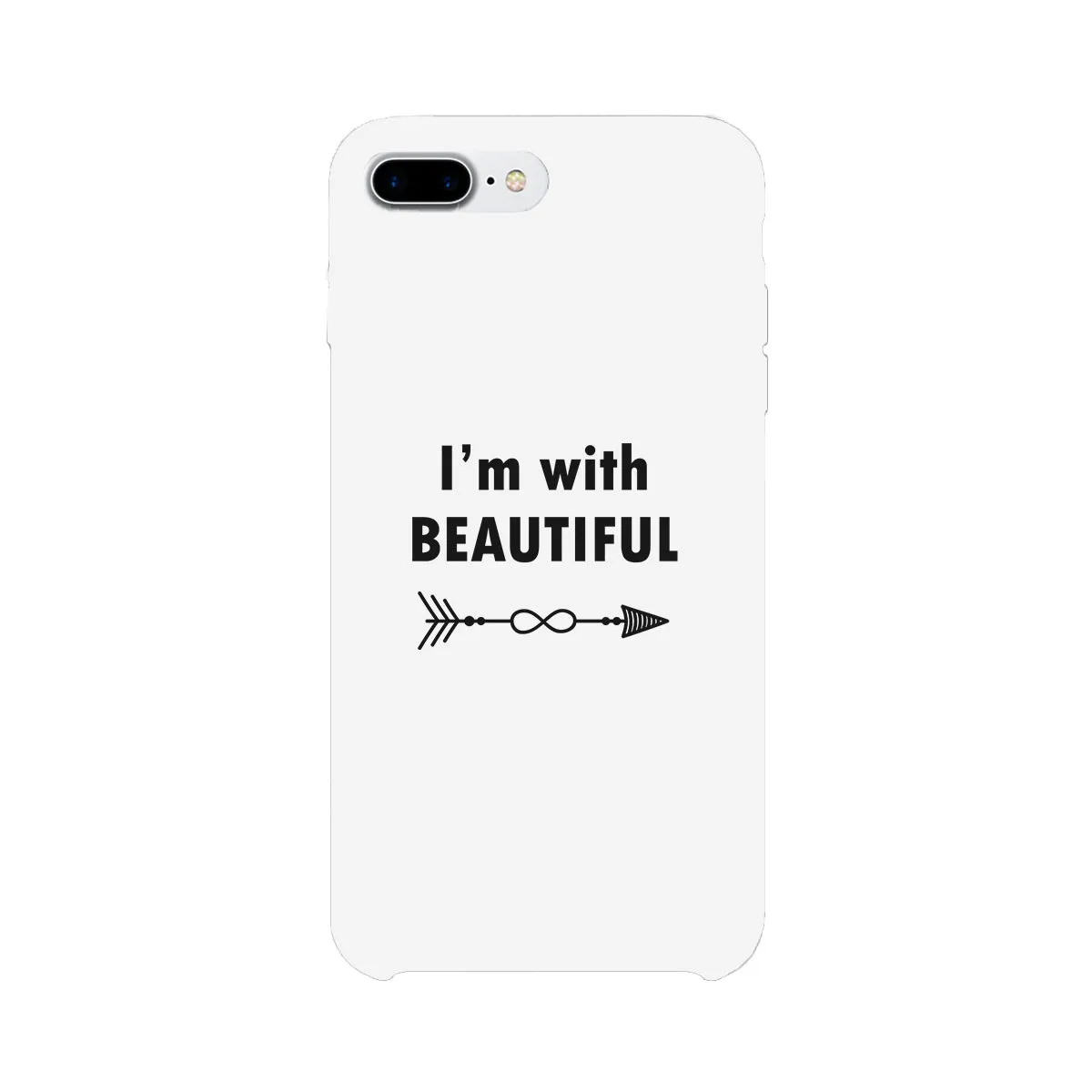 I'm With Beautiful-Left White Phone Case