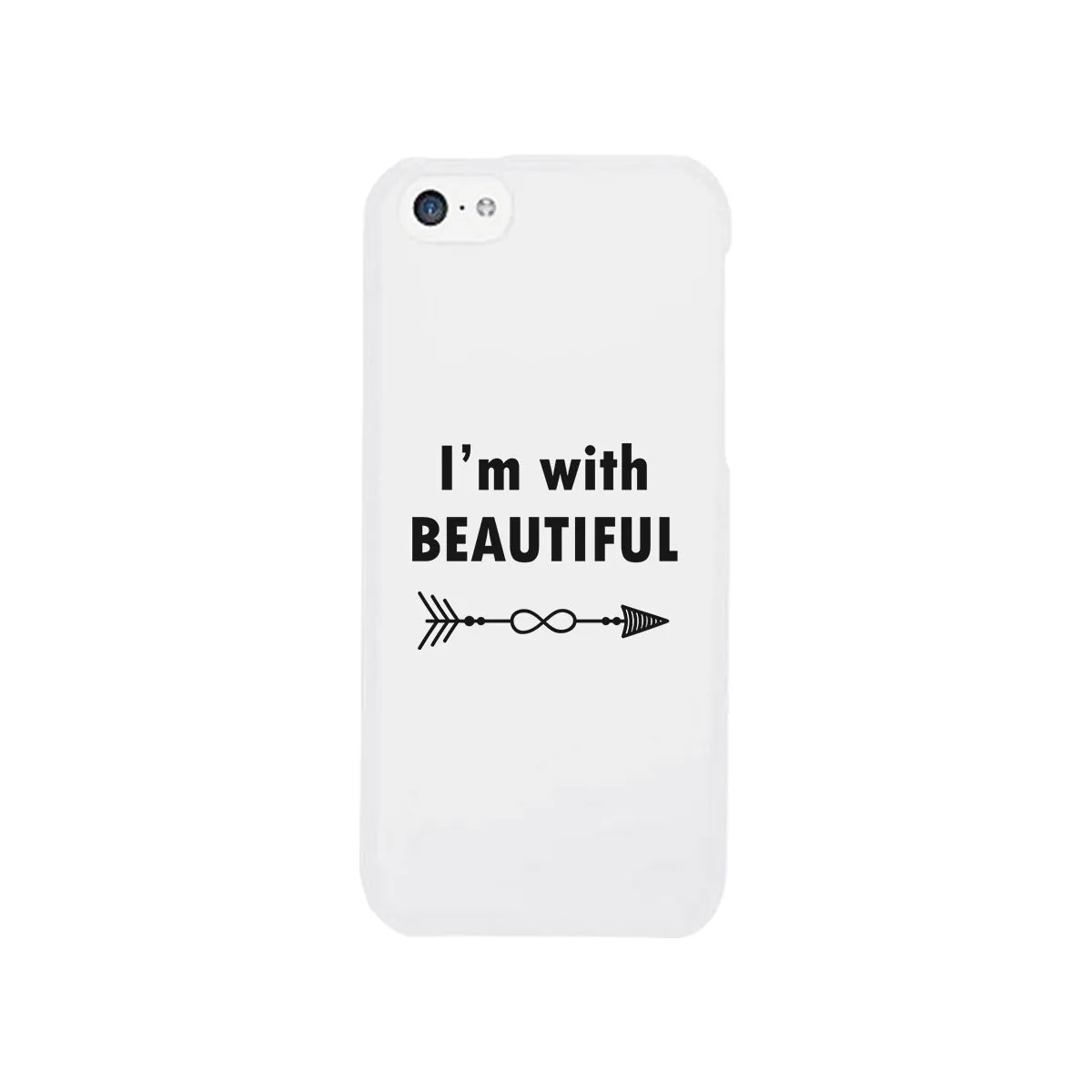 I'm With Beautiful-Left White Phone Case