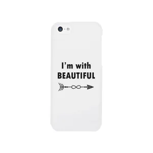 I'm With Beautiful-Left White Phone Case