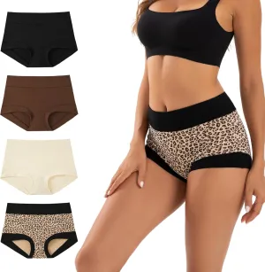 INNERSY Women's Cotton Boyshorts Underwear Soft Moisture Wicking Boxer Briefs 4-Pack