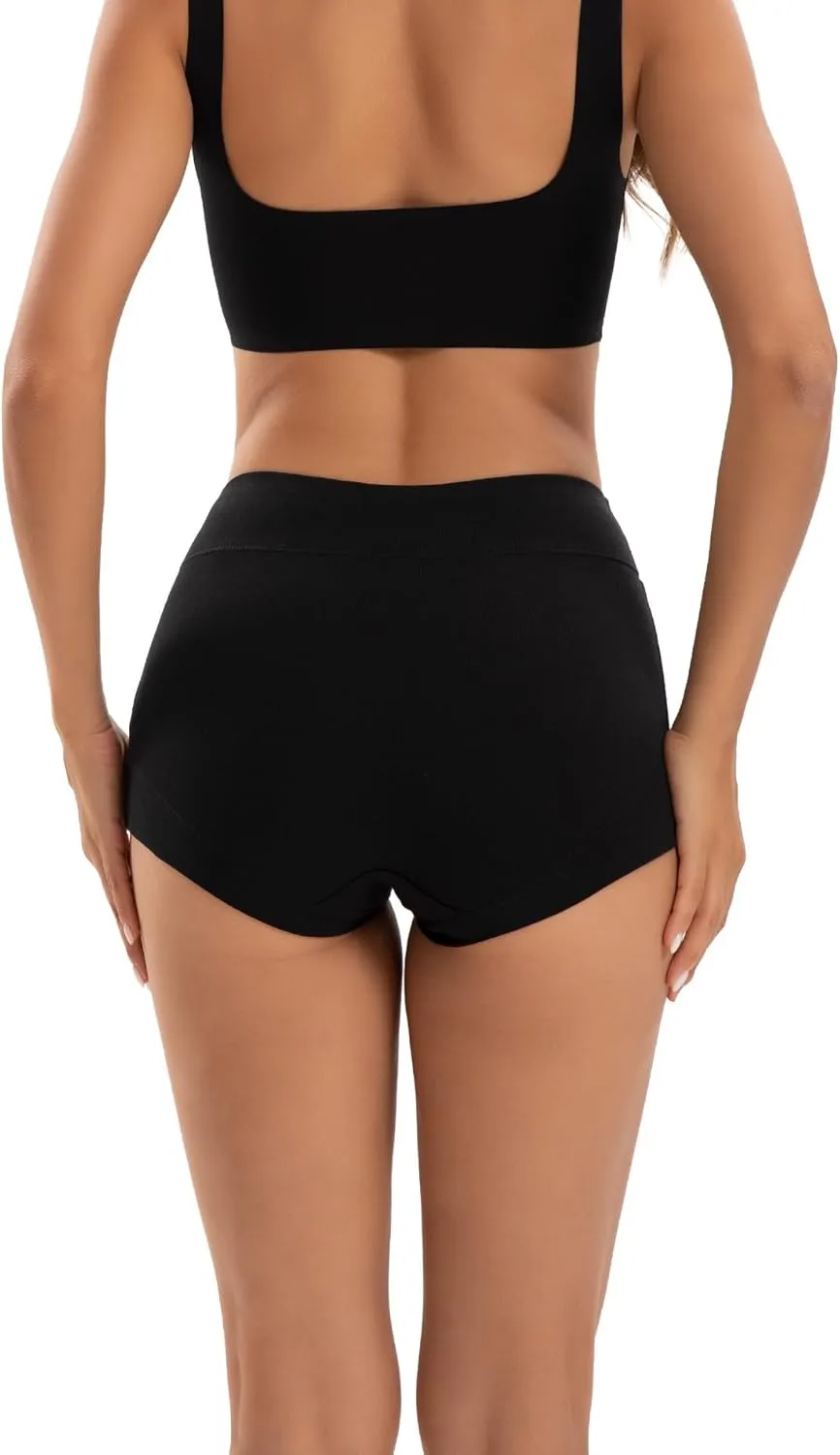 INNERSY Women's Cotton Boyshorts Underwear Soft Moisture Wicking Boxer Briefs 4-Pack